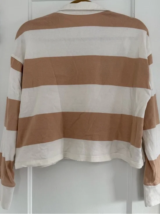 Aerie Sporty Prep Rugby Polo Crop Sz M - Picture 4 of 4